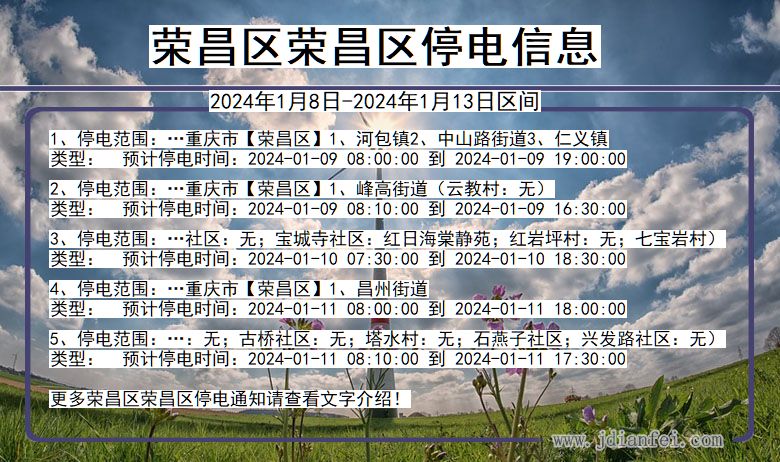 荣昌区荣昌停电通知 重庆市荣昌区荣昌停电通知
