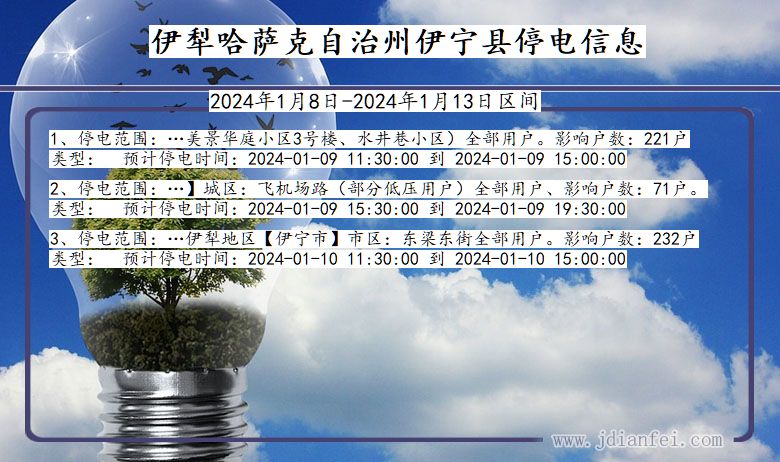 伊犁哈萨克自治州伊宁停电通知 新疆维吾尔自治区伊犁哈萨克自治州伊宁停电通知