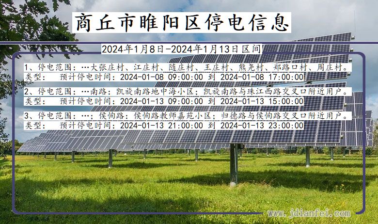 商丘睢阳停电通知 河南省商丘睢阳停电通知