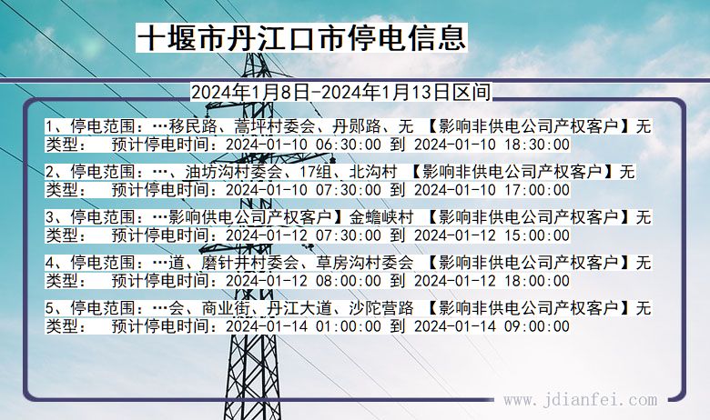 十堰丹江口停电通知 湖北省十堰丹江口停电通知