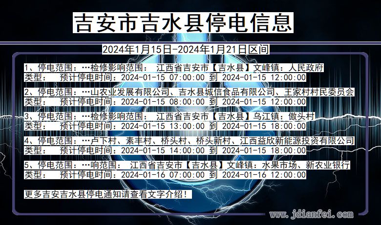 吉安吉水停电通知 江西省吉安吉水停电通知