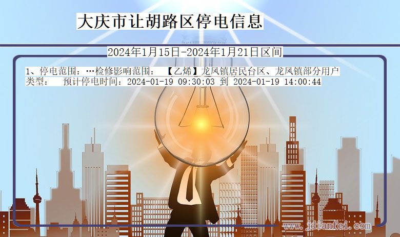 黑龙江省大庆让胡路停电通知