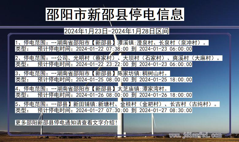 湖南省邵阳新邵停电通知