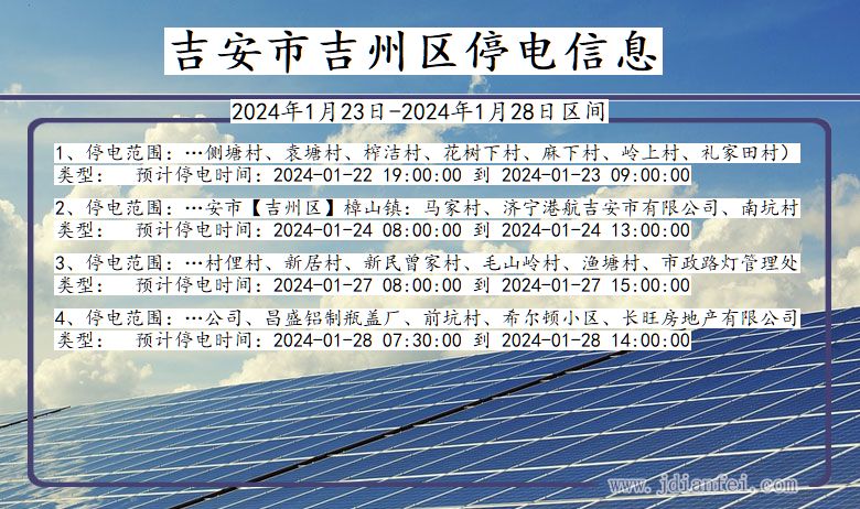 江西省吉安吉州停电通知