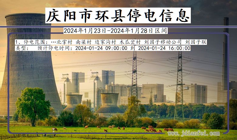 庆阳环县停电通知 甘肃省庆阳环县停电通知
