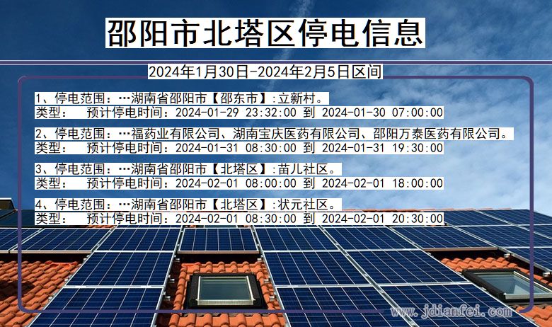 湖南省邵阳北塔停电通知