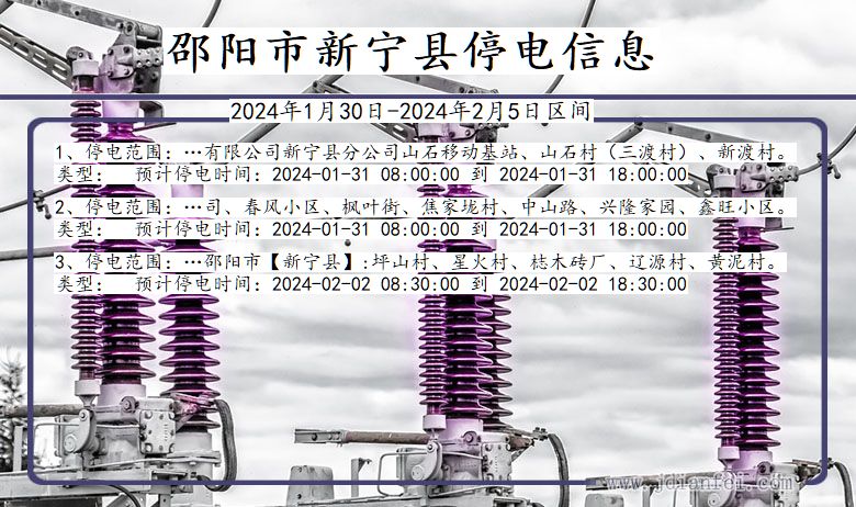 湖南省邵阳新宁停电通知