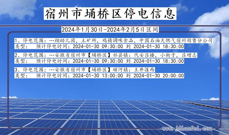 安徽省宿州埇桥停电通知