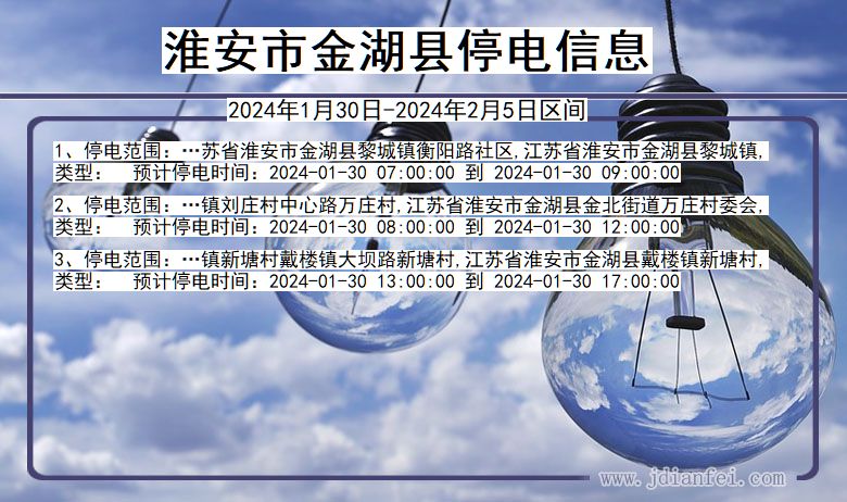淮安金湖停电通知 江苏省淮安金湖停电通知