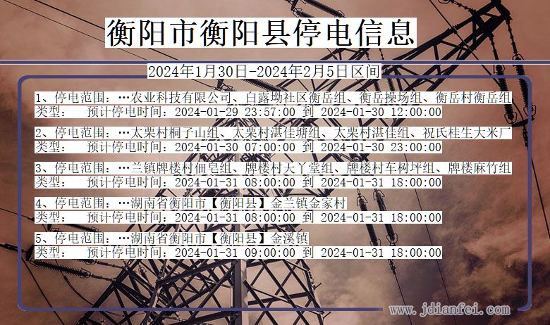 衡阳衡阳停电通知 湖南省衡阳衡阳停电通知