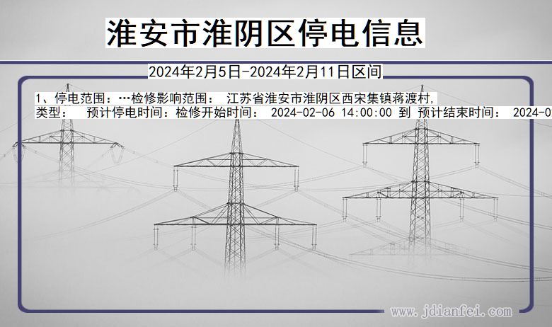 江苏省淮安淮阴停电通知