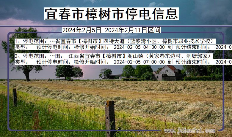 宜春樟树停电通知 江西省宜春樟树停电通知