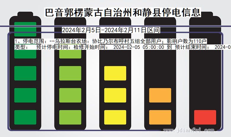 新疆维吾尔自治区巴音郭楞蒙古自治州和静停电通知