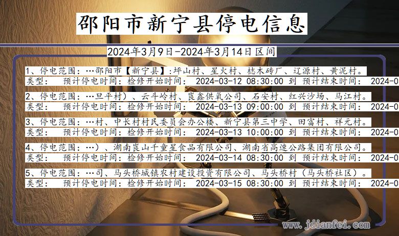 邵阳新宁停电通知 湖南省邵阳新宁停电通知