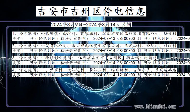 江西省吉安吉州停电通知