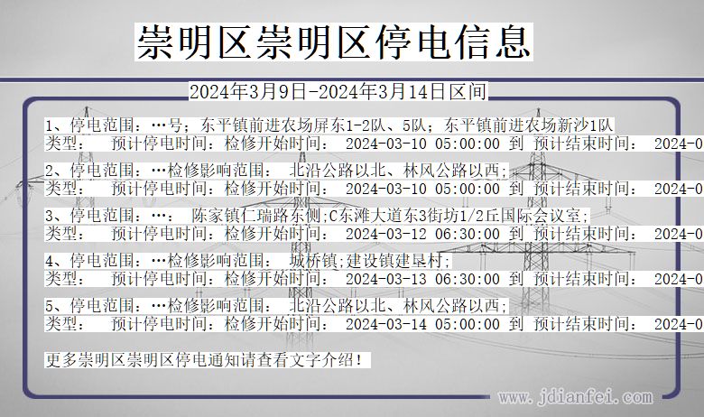崇明区崇明停电通知 上海市崇明区崇明停电通知