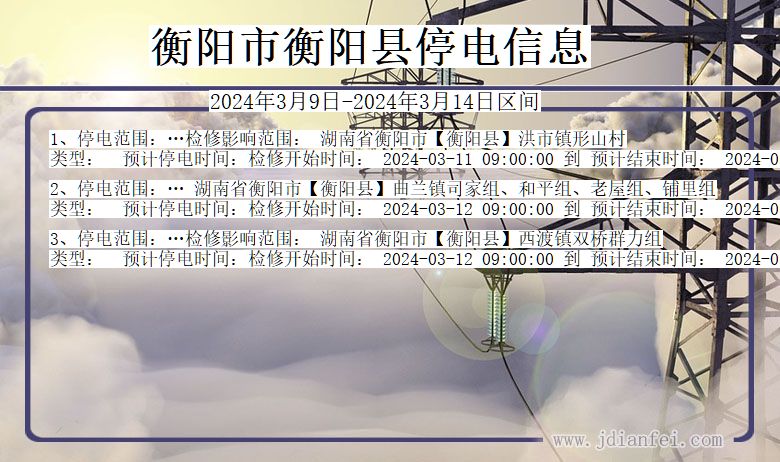 衡阳衡阳停电通知 湖南省衡阳衡阳停电通知