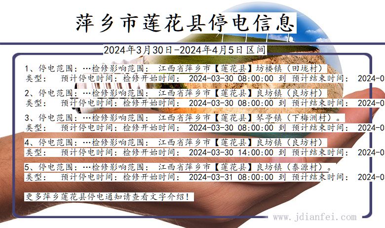 江西省萍乡莲花停电通知