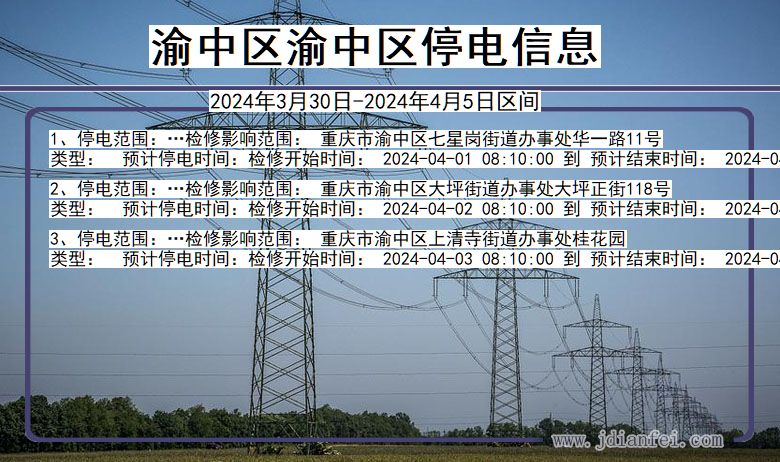 渝中区渝中停电通知 重庆市渝中区渝中停电通知