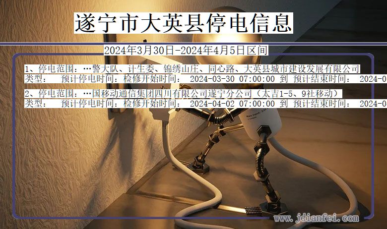 四川省遂宁大英停电通知