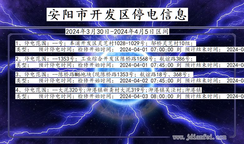 河南省安阳开发停电通知