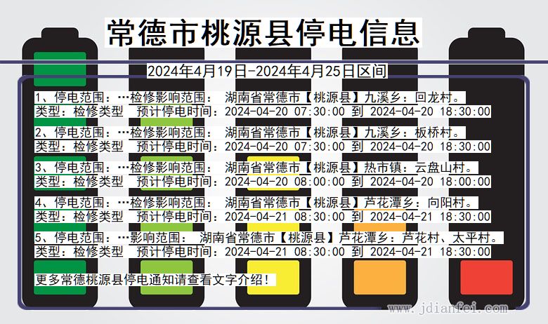 湖南省常德桃源停电通知