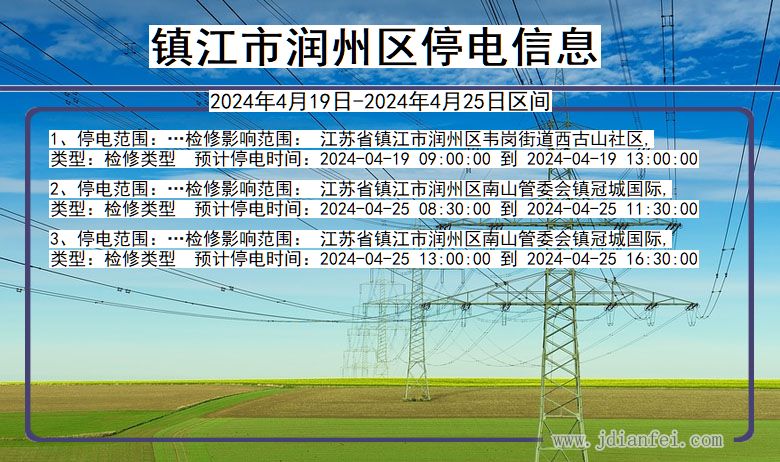 镇江润州停电通知 江苏省镇江润州停电通知