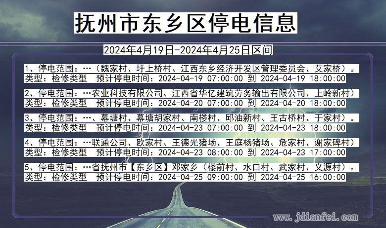 抚州东乡停电通知 江西省抚州东乡停电通知