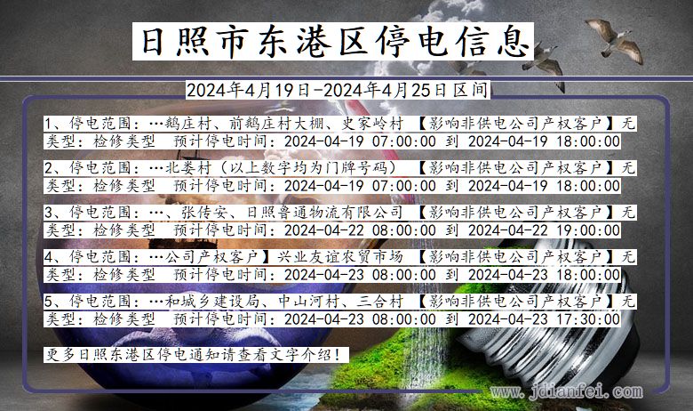 山东省日照东港停电通知