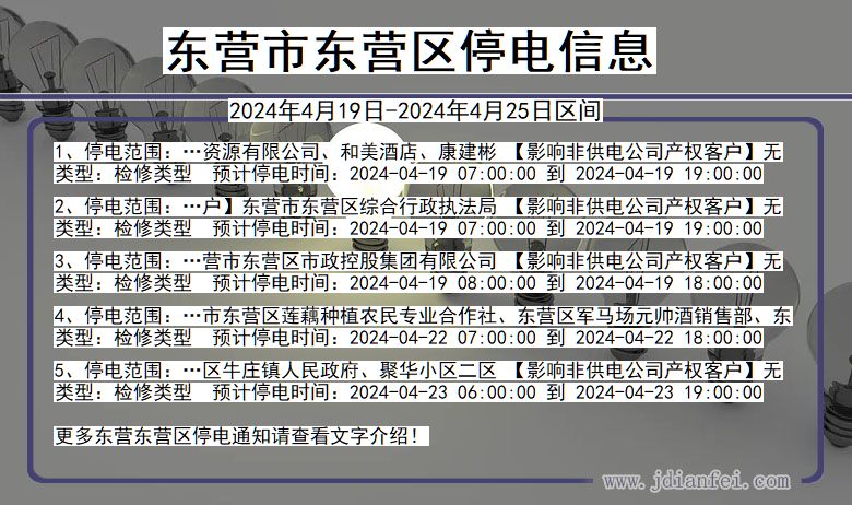 山东省东营东营停电通知