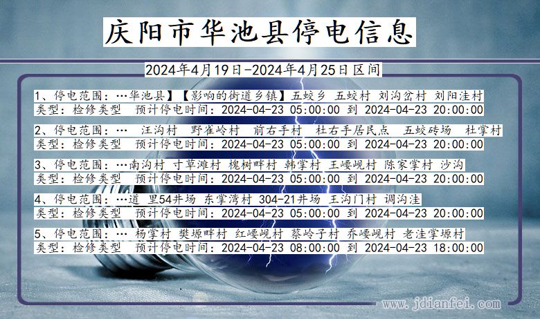 庆阳华池停电通知 甘肃省庆阳华池停电通知