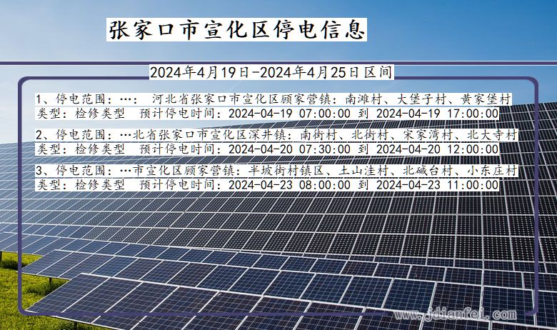 河北省张家口宣化停电通知