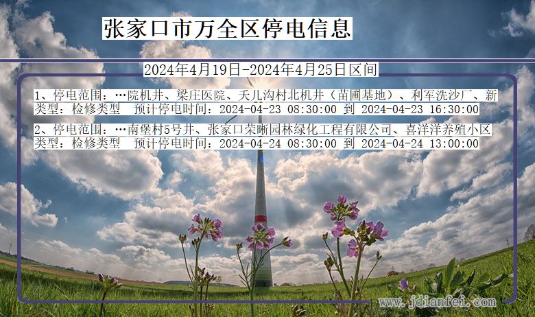 河北省张家口万全停电通知