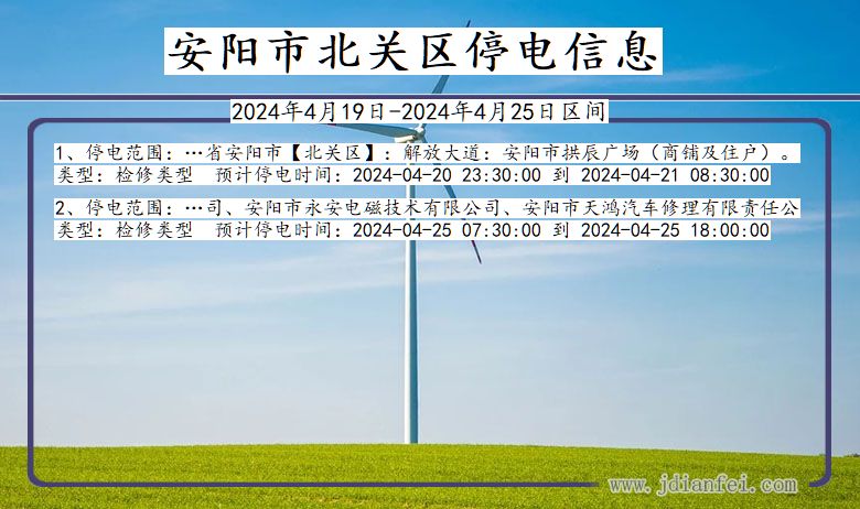 河南省安阳北关停电通知