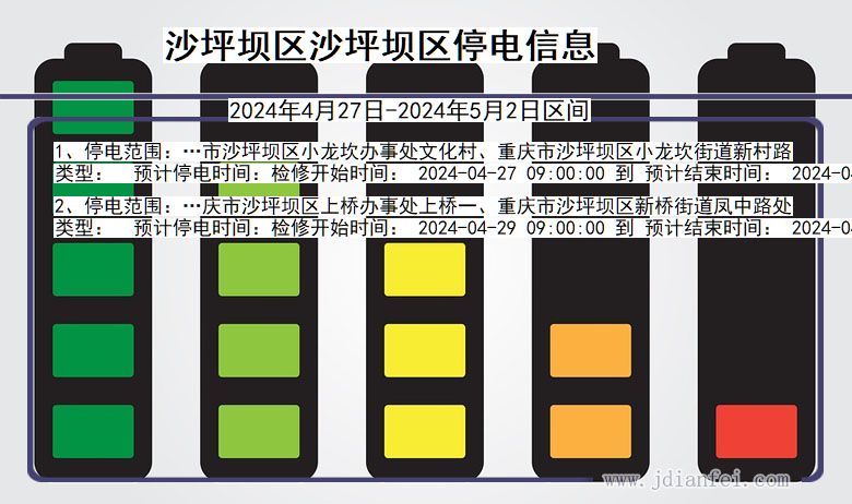 重庆市沙坪坝区沙坪坝停电通知