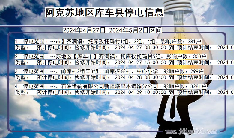 阿克苏地区库车停电通知 新疆维吾尔自治区阿克苏地区库车停电通知
