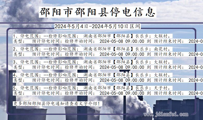 邵阳邵阳停电通知 湖南省邵阳邵阳停电通知