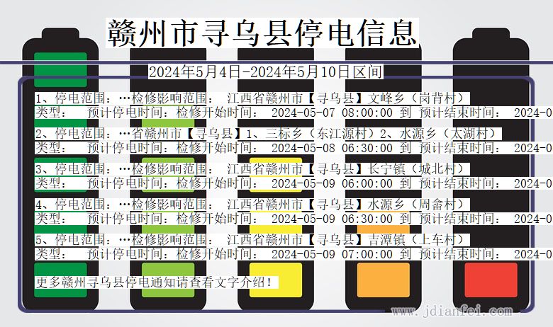 江西省赣州寻乌停电通知