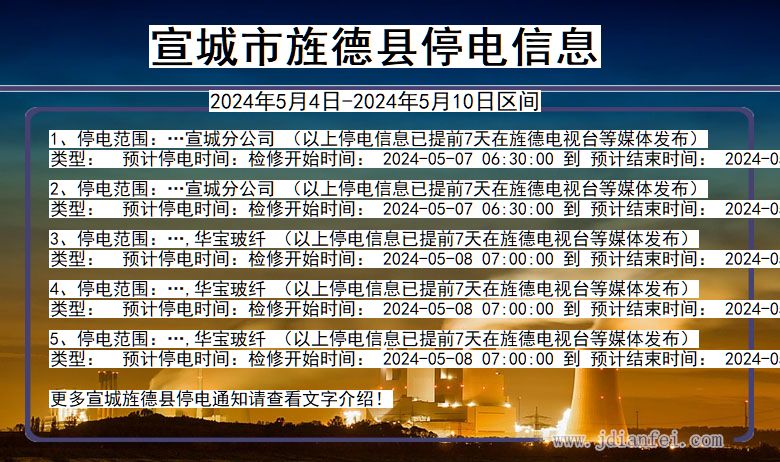 安徽省宣城旌德停电通知