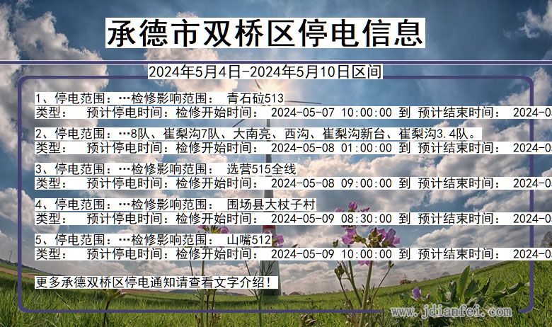 承德双桥停电通知 河北省承德双桥停电通知