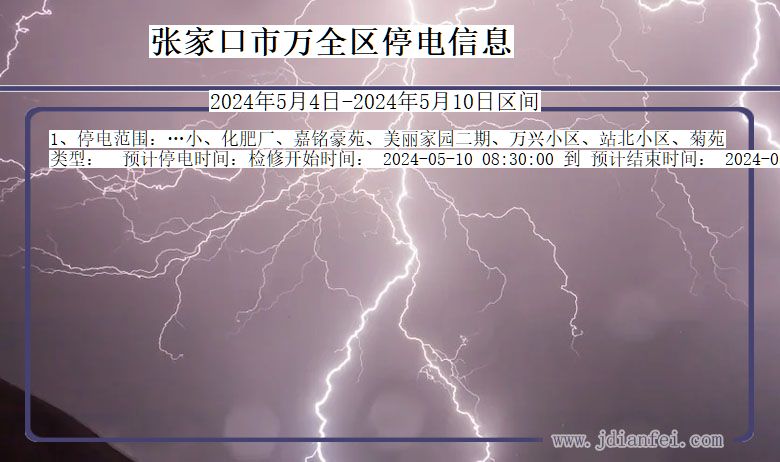 河北省张家口万全停电通知