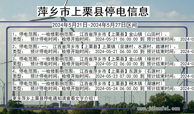萍乡上栗停电通知 江西省萍乡上栗停电通知