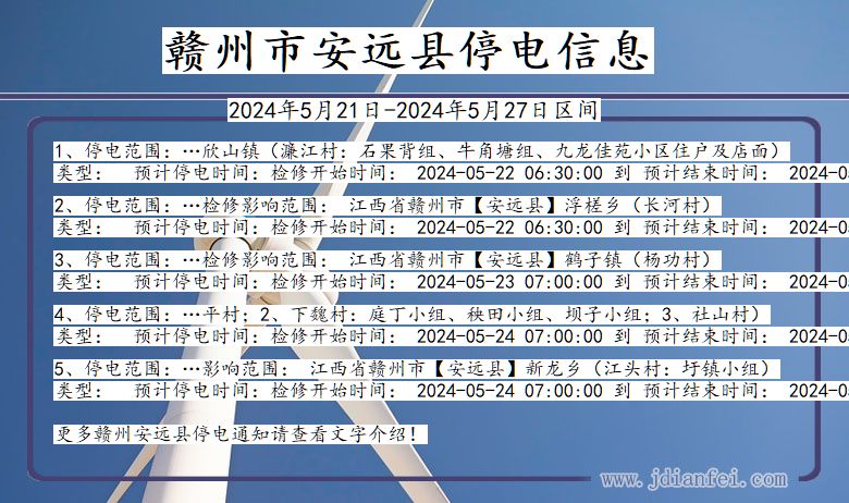 赣州安远停电通知 江西省赣州安远停电通知