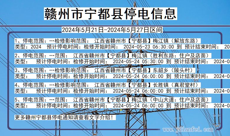 赣州宁都停电通知 江西省赣州宁都停电通知