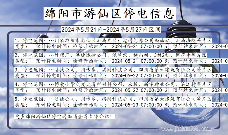 绵阳游仙停电通知 四川省绵阳游仙停电通知