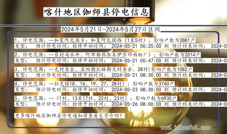 喀什地区伽师停电通知 新疆维吾尔自治区喀什地区伽师停电通知