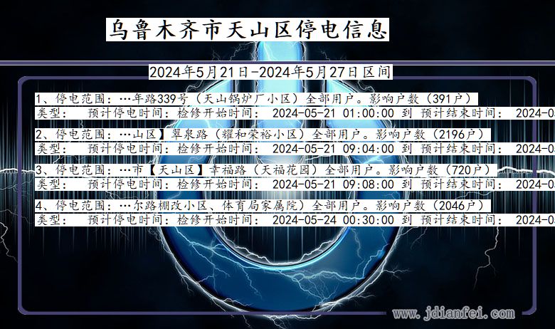 乌鲁木齐天山停电通知 新疆维吾尔自治区乌鲁木齐天山停电通知