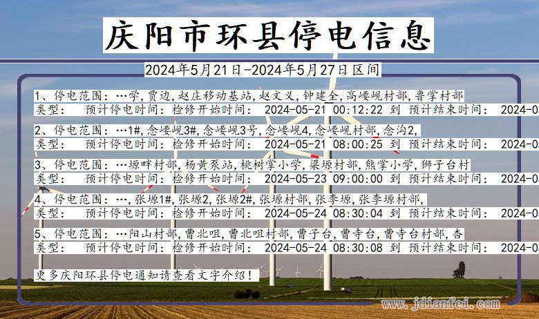 庆阳环县停电通知 甘肃省庆阳环县停电通知