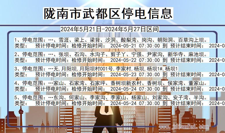 陇南武都停电通知 甘肃省陇南武都停电通知