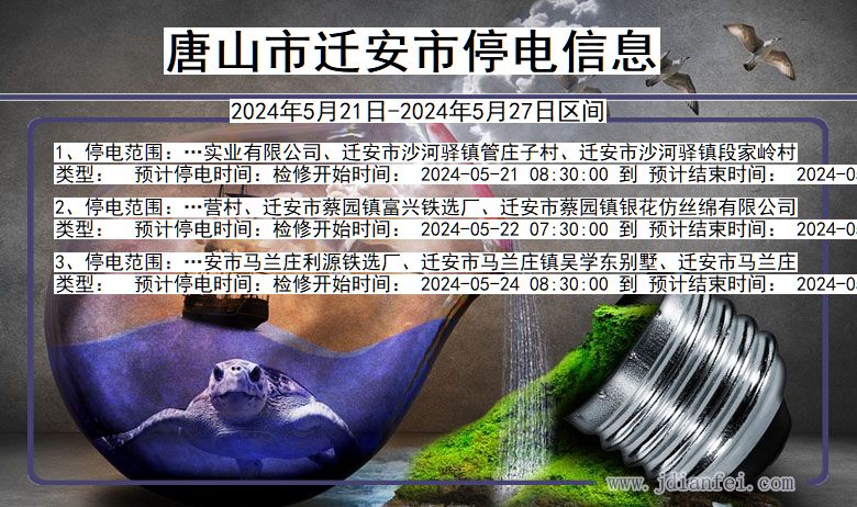 唐山迁安停电通知 河北省唐山迁安停电通知